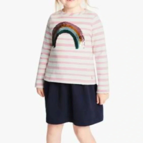 Joules Lucy Mock Layer Long Sleeves Dress with Sequin Rainbow - Picture 11 of 11